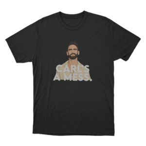 Carls A Mess Cartoon Portrait Unisex T Shirt Black 1