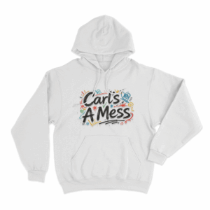 Carls A Mess Doodle Art Unisex Hoodie White