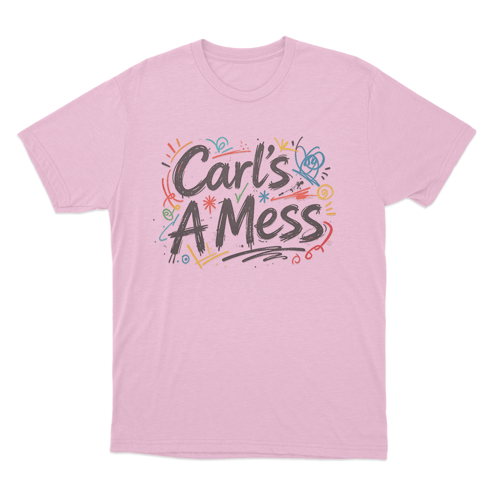 Carl's A Mess Doodle Art Unisex T Shirt Pink Carls A Mess Doodle Art Unisex T Shirt Pink 1