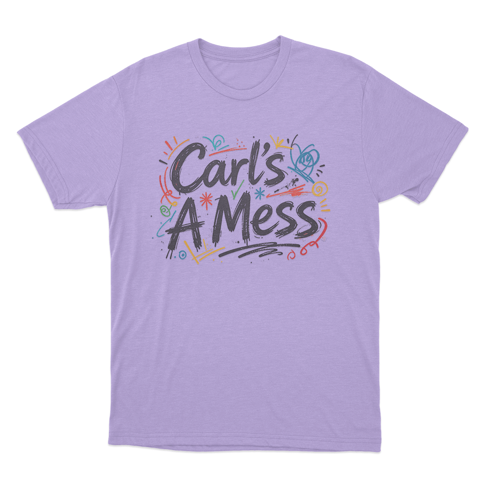 Carl's A Mess Doodle Art Unisex T Shirt Purple Carls A Mess Doodle Art Unisex T Shirt Purple 1