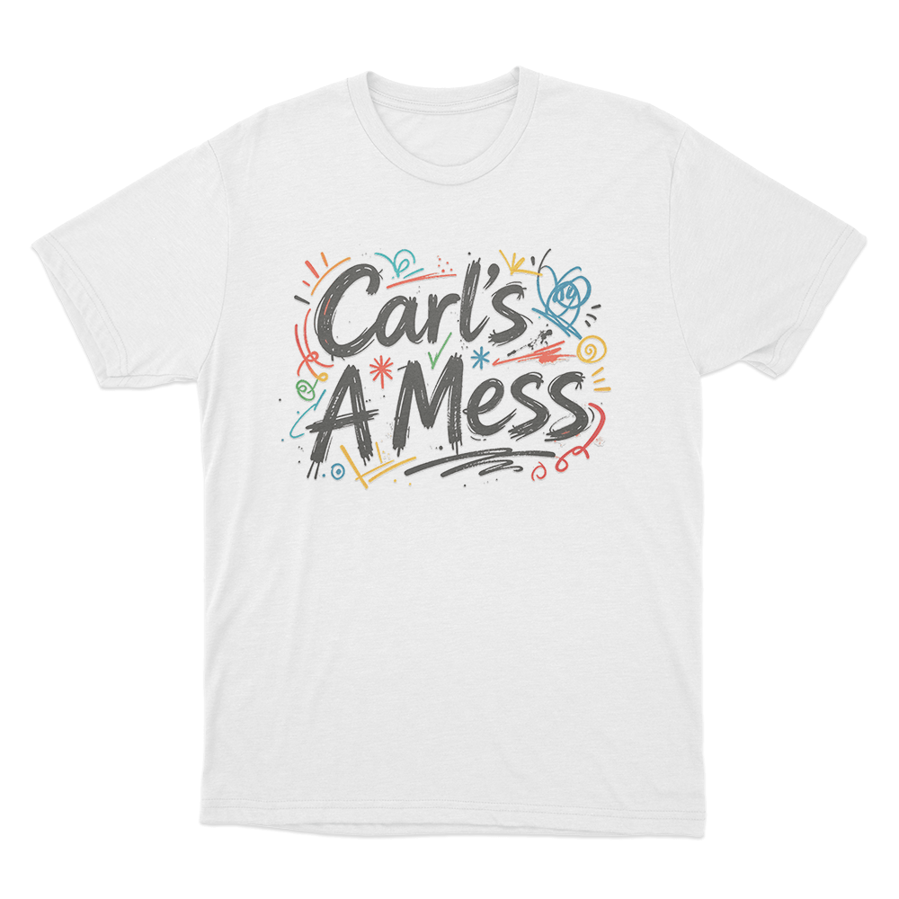 Carl's A Mess Doodle Art Unisex T Shirt White Carls A Mess Doodle Art Unisex T Shirt White 1