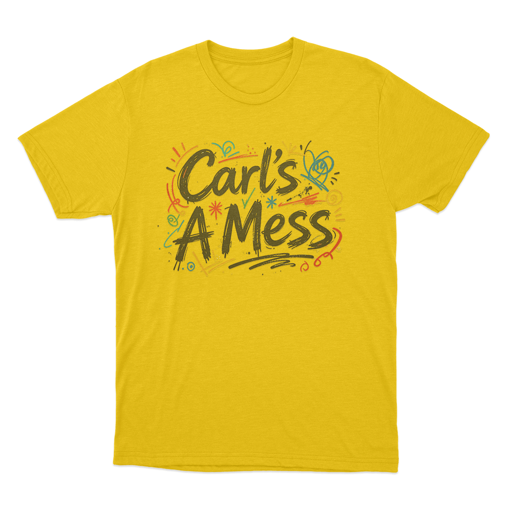 Carl's A Mess Doodle Art Unisex T Shirt Yellow Carls A Mess Doodle Art Unisex T Shirt Yellow 1