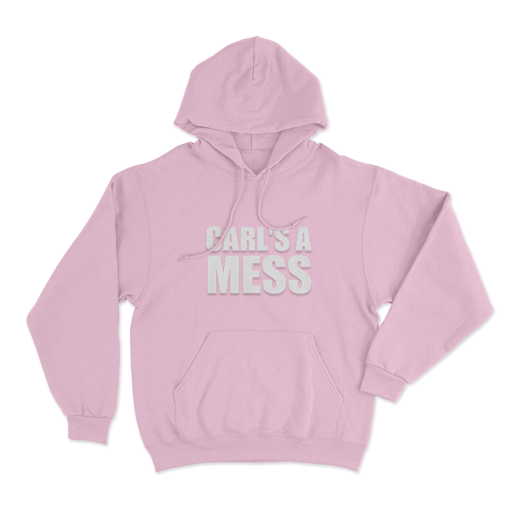 Carl's A Mess Simple Text Unisex Hoodie Pink Carls A Mess Simple Text Unisex Hoodie Pink