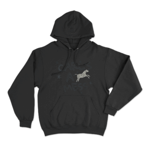 Carls A Mess Zebra Doodle Unisex Hoodie Black