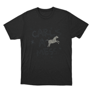 Carls A Mess Zebra Doodle Unisex T Shirt Black 1